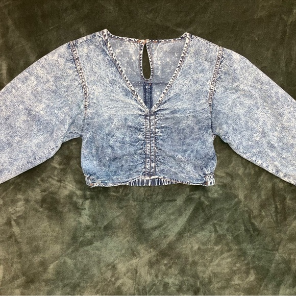 Tops - Vintage Wash Denim Blouse